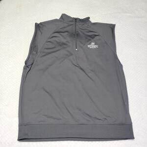 FJ Men's Medium Gray 1/4 Zip Performance Golf Vest Hattiesburg Country Club
